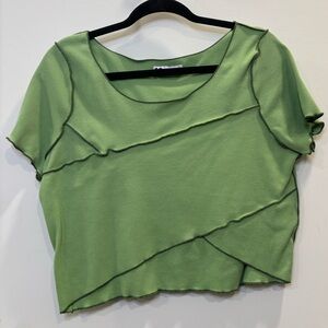 SO Y2K Green Crop Top | Women's Size XL | Pistachio Green